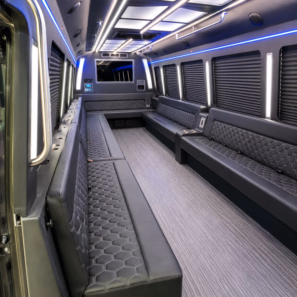 wayne 40 passenger party bus interior