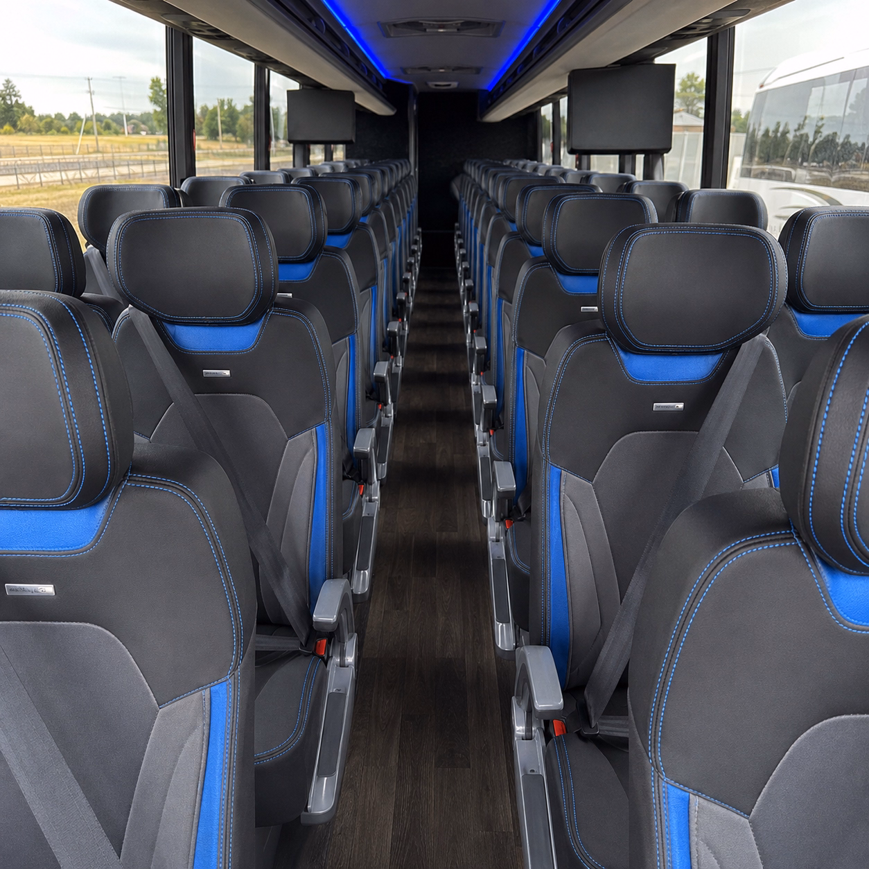 wayne charter bus rental interior