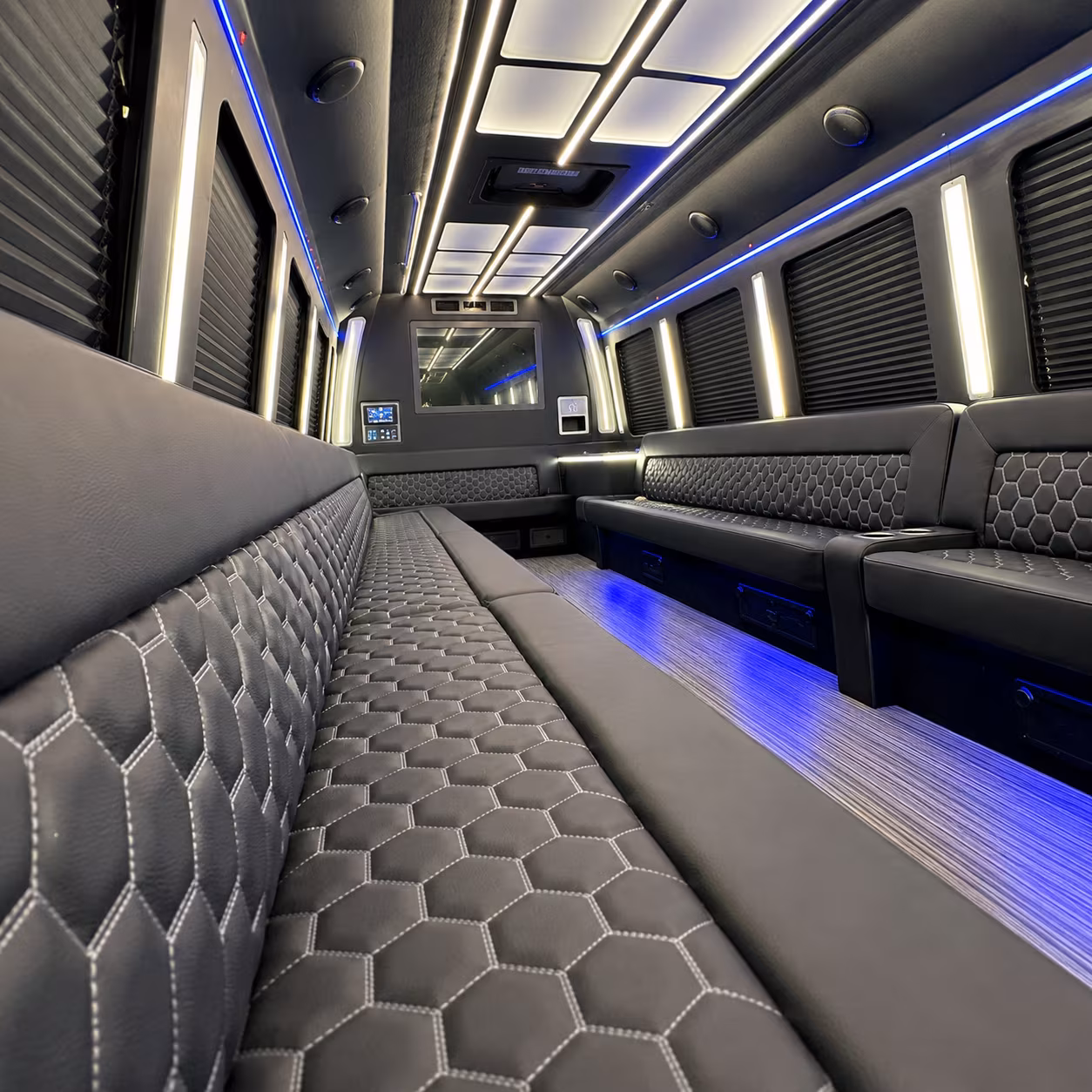 wayne party bus rental interior